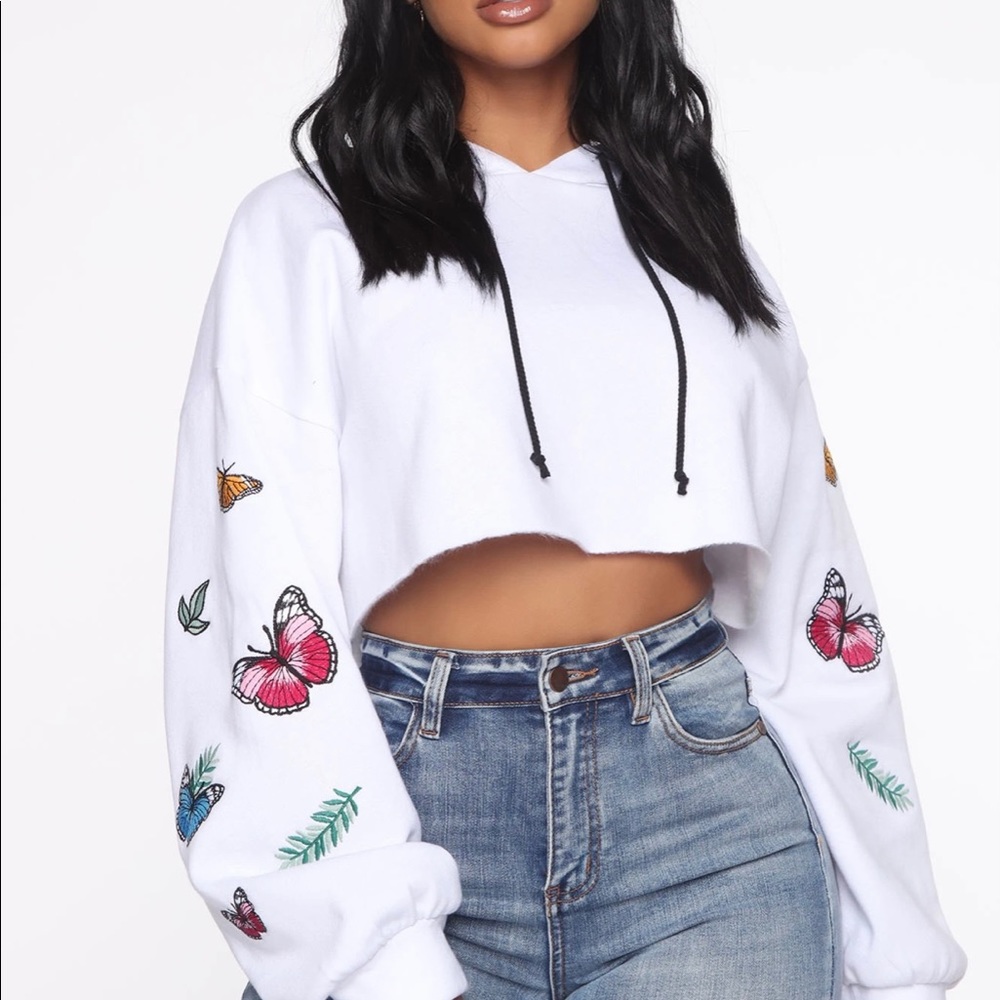 Crop top Butterfly Hoodie
